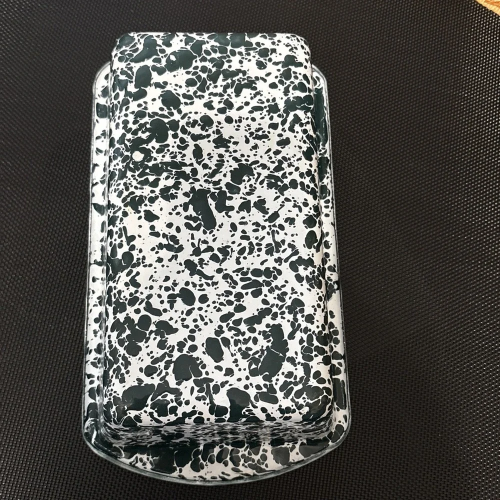 Vintage Green White Splatter Enamelware Serving Trays Set of 3 Spatterware